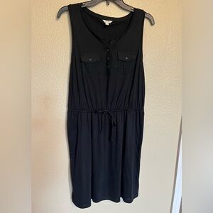Sonoma M Black Sleeveless Midi Dress